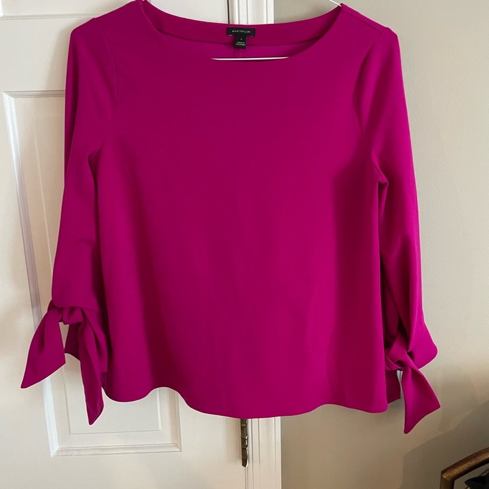 Ann Taylor Long Sleeve Scoop Neck Top